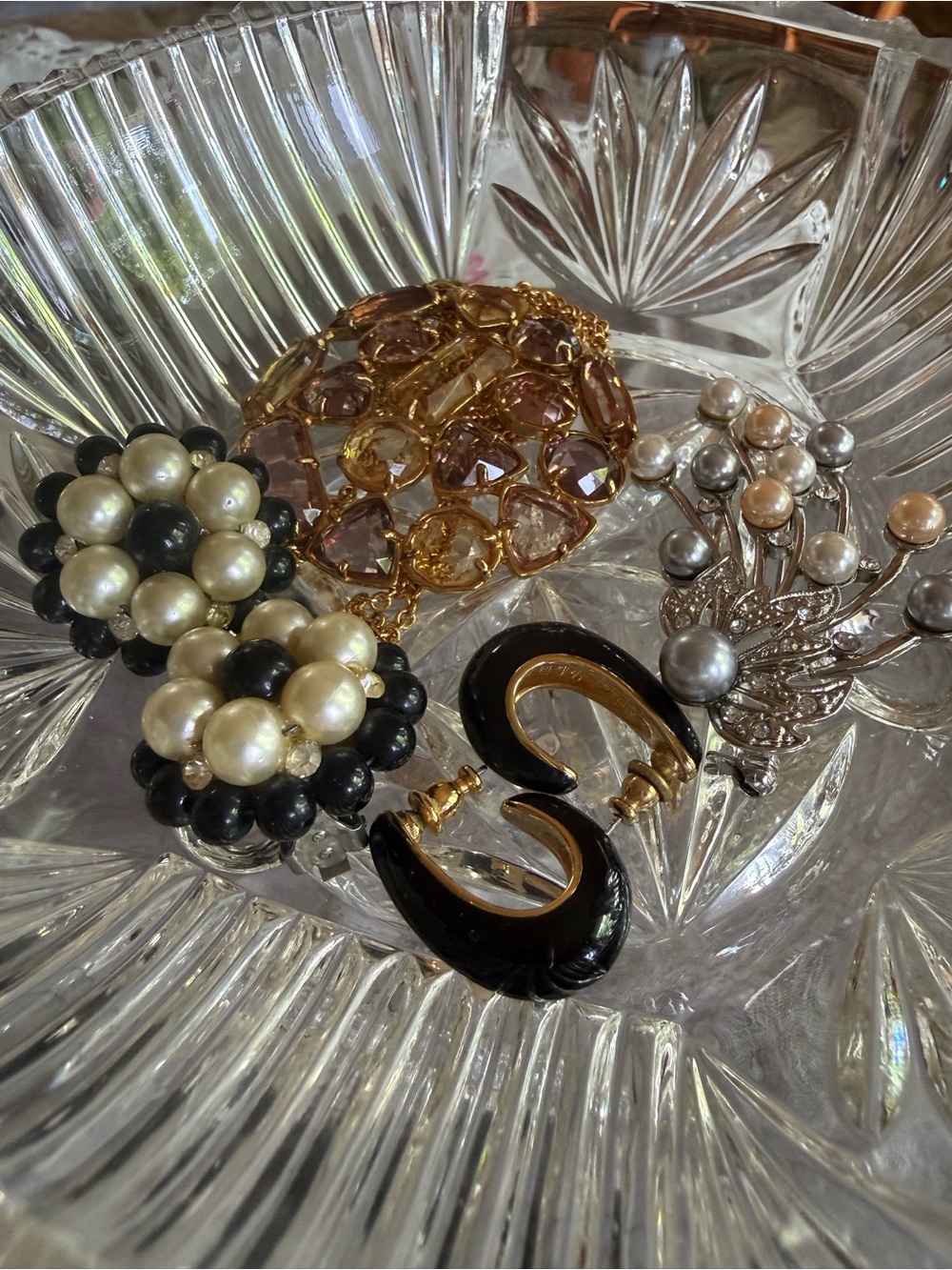 Jewelry Kate Spade Necklace &  2 pairs of Earrings, Brooch & crystal dish